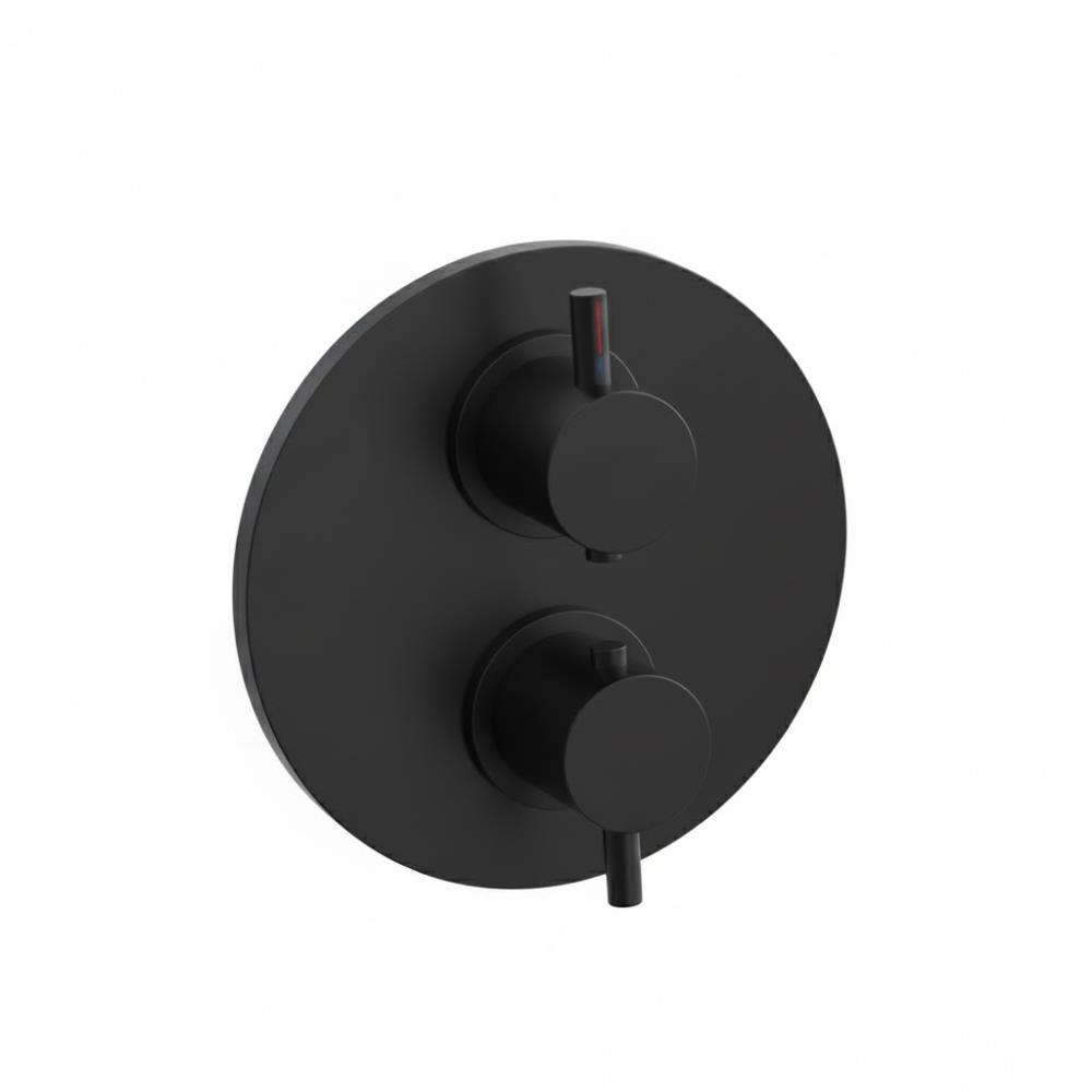 Duero - inbouwthermostaat met 2/3 uitgangen zwart mat incl. Tec-Box