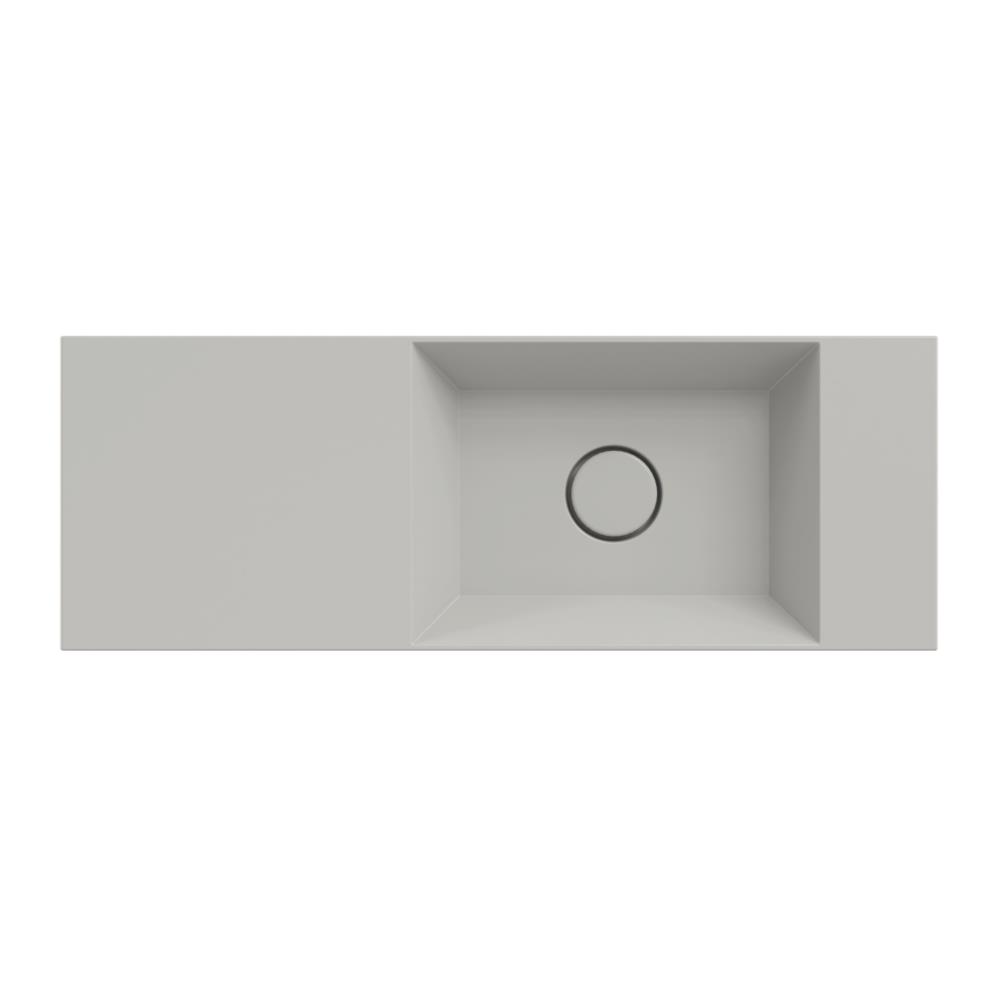 Coco  toiletwastafel 75x27 cm, keramisch grijs mat/cement, zonder kraangat