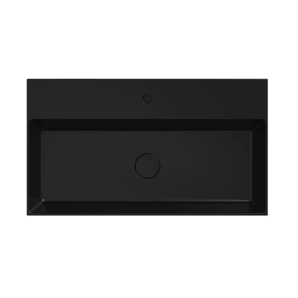 Dolce keramisch wastafelblad met 1 kraangat 80 (81x46) Zwart mat