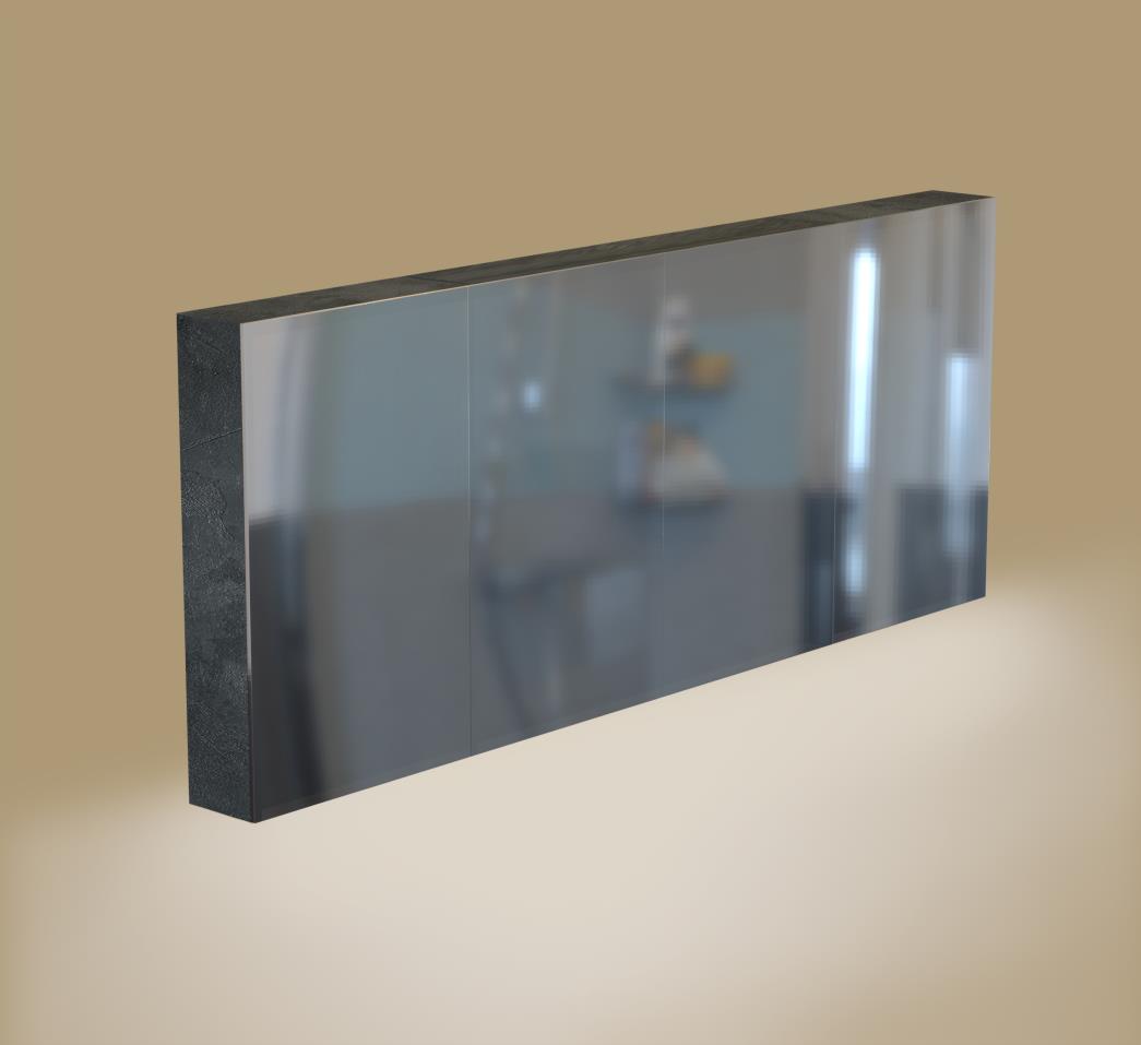 Spiegelkast 4 deuren met ledlicht aan onderzijde 160x65x14 cm Valetta